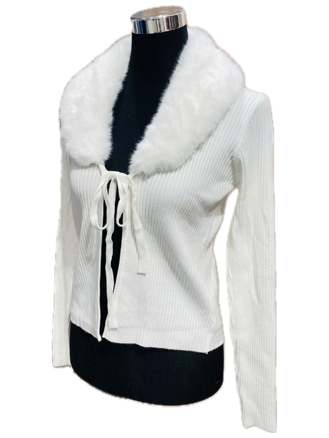 CARDIGAN COSTINE CORTO BIANCO 8634