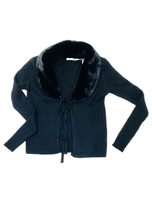 CARDIGAN COSTINE CORTO NERO 8634