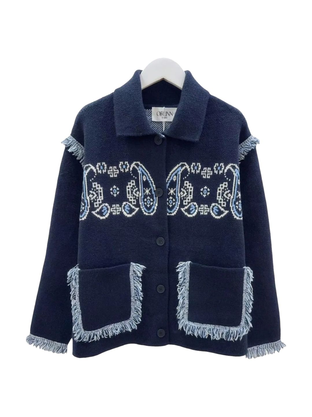 CARDIGAN GIACCA BANDANA Blu Navy RIBES OF LOVE