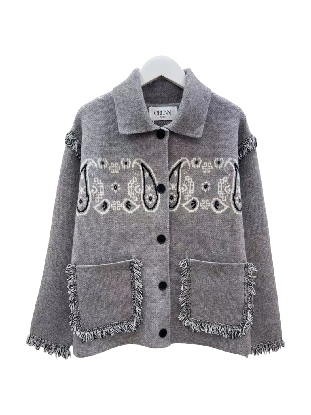 CARDIGAN GIACCA BANDANA Grigio RIBES OF LOVE