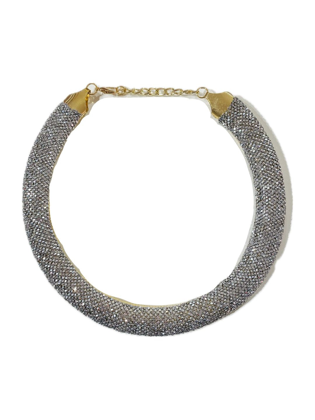 COLLANA GIROCOLLO RIGIDA STRASS ARGENTO 51224B