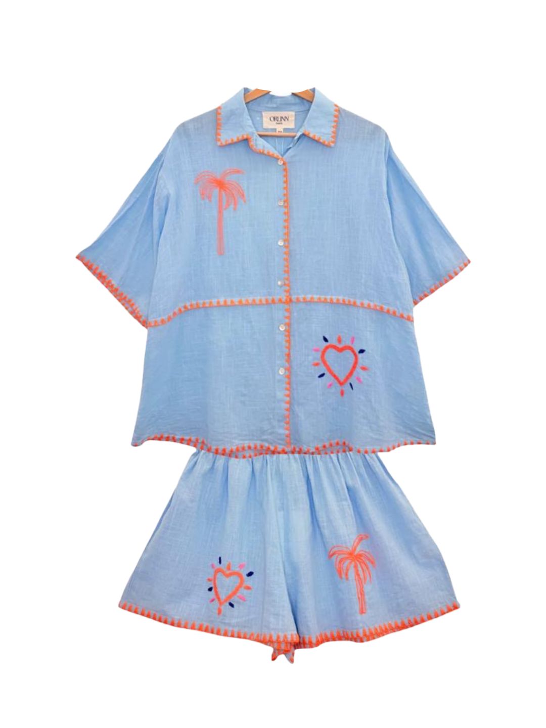 COMPLETO SAINT-TROPEZ Camicia + Shorts Azzurro 8881