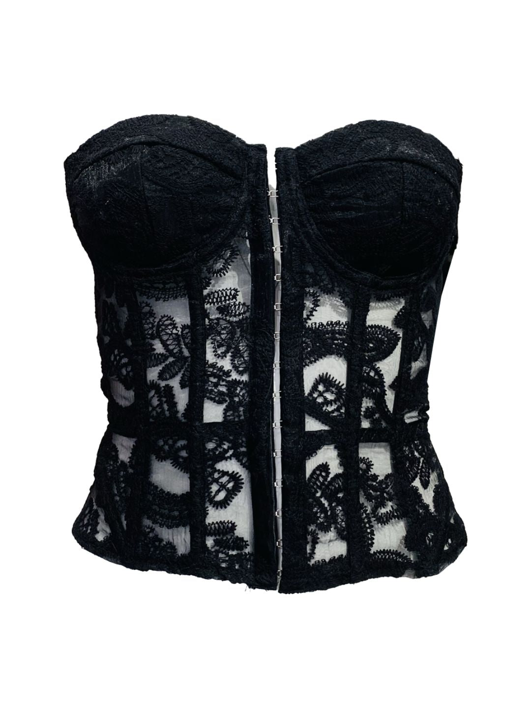 CORSETTO SOTTOGIACCA IN PIZZO NERO TR50112