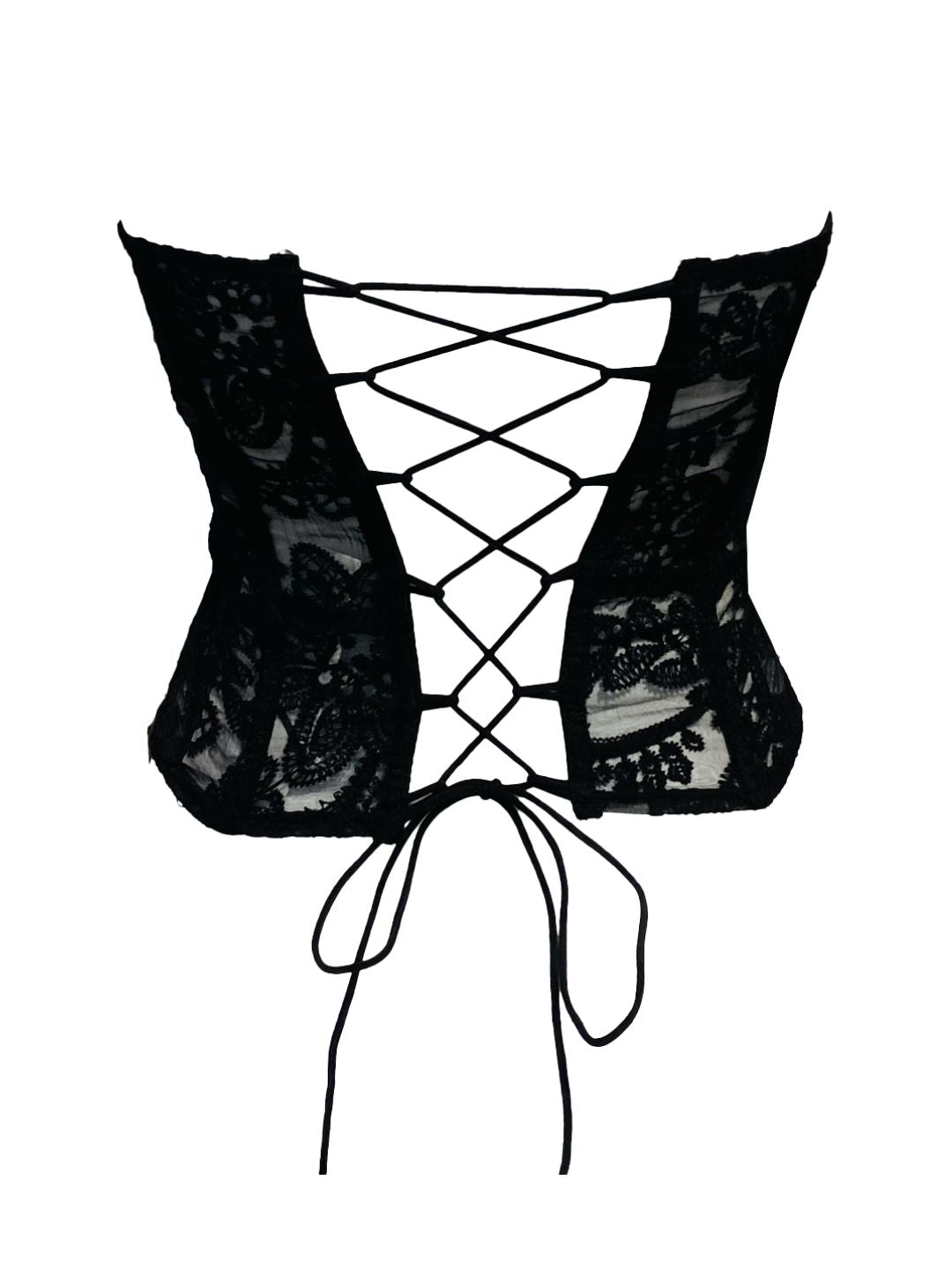 CORSETTO SOTTOGIACCA IN PIZZO NERO TR50112