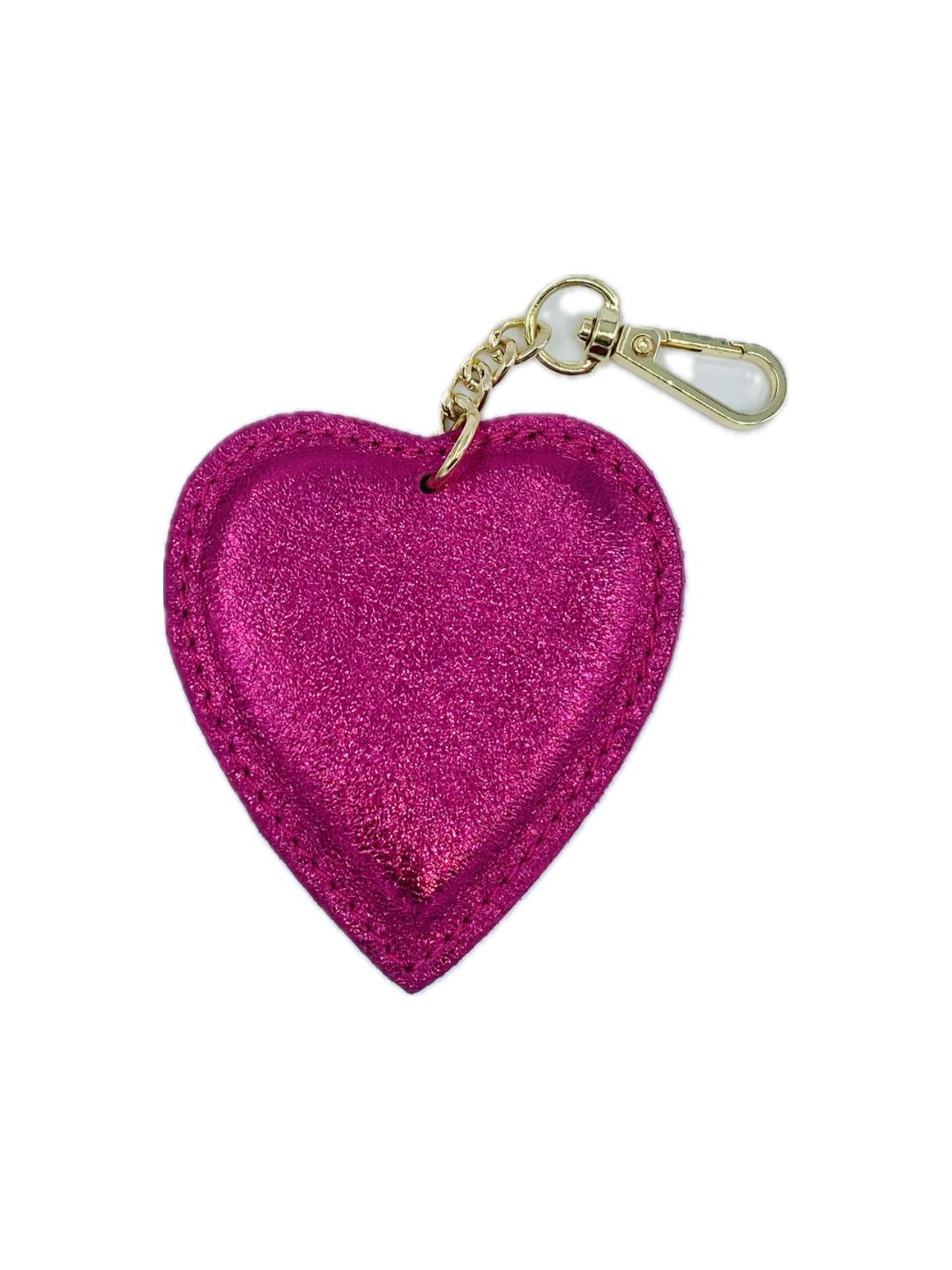 CUORE PORTACHIAVI IN PELLE METAL FUCSIA 134