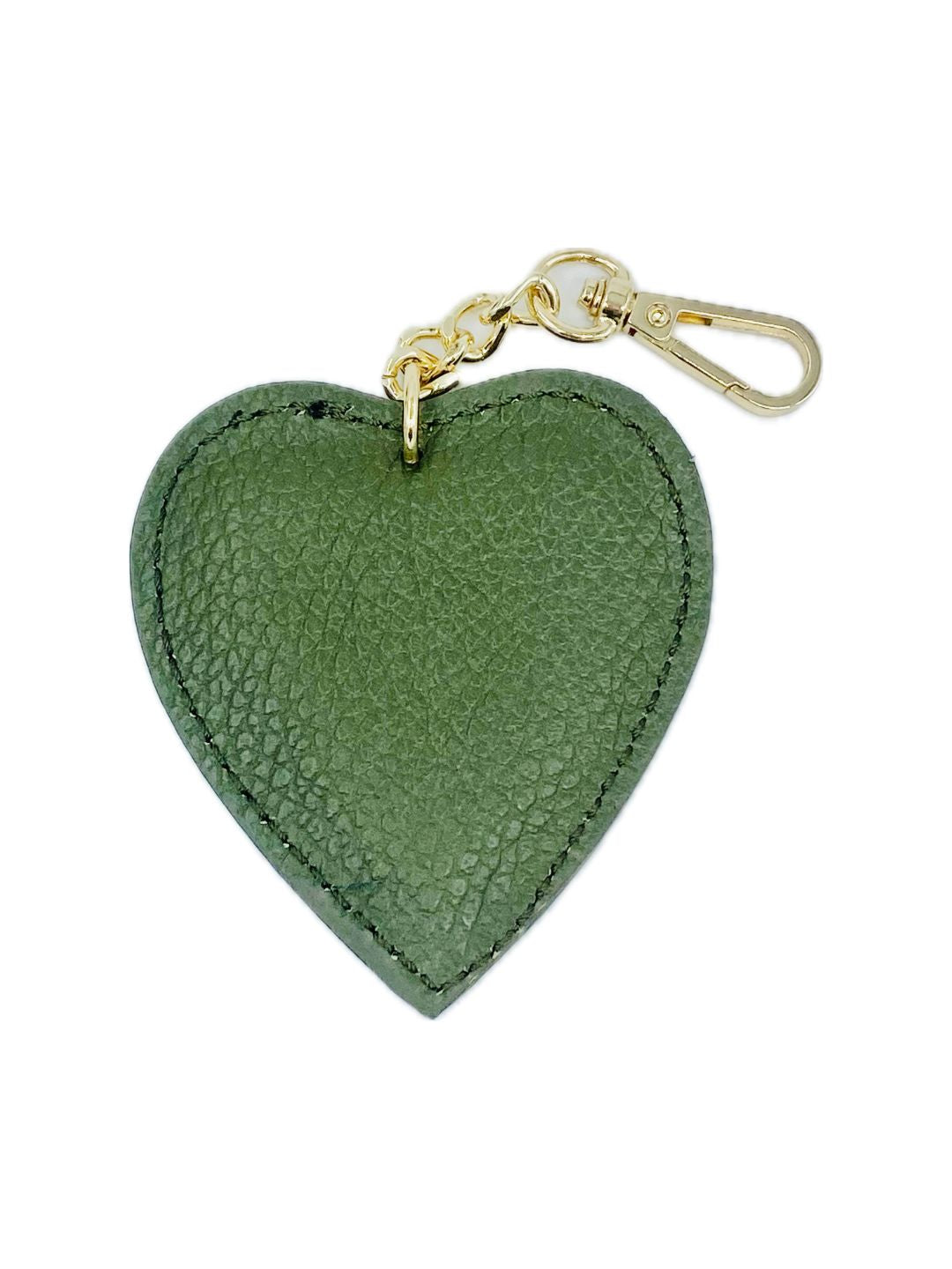 CUORE PORTACHIAVI IN PELLE VERDE MILITARE 134