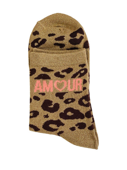 White Combed Cotton Glitter Leopard Socks – Billybelt