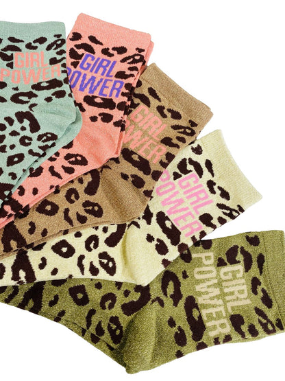 White Combed Cotton Glitter Leopard Socks – Billybelt