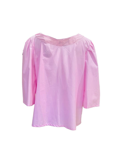 Ribes of LOVE Pink Vichy V-Neck Bow Shirt