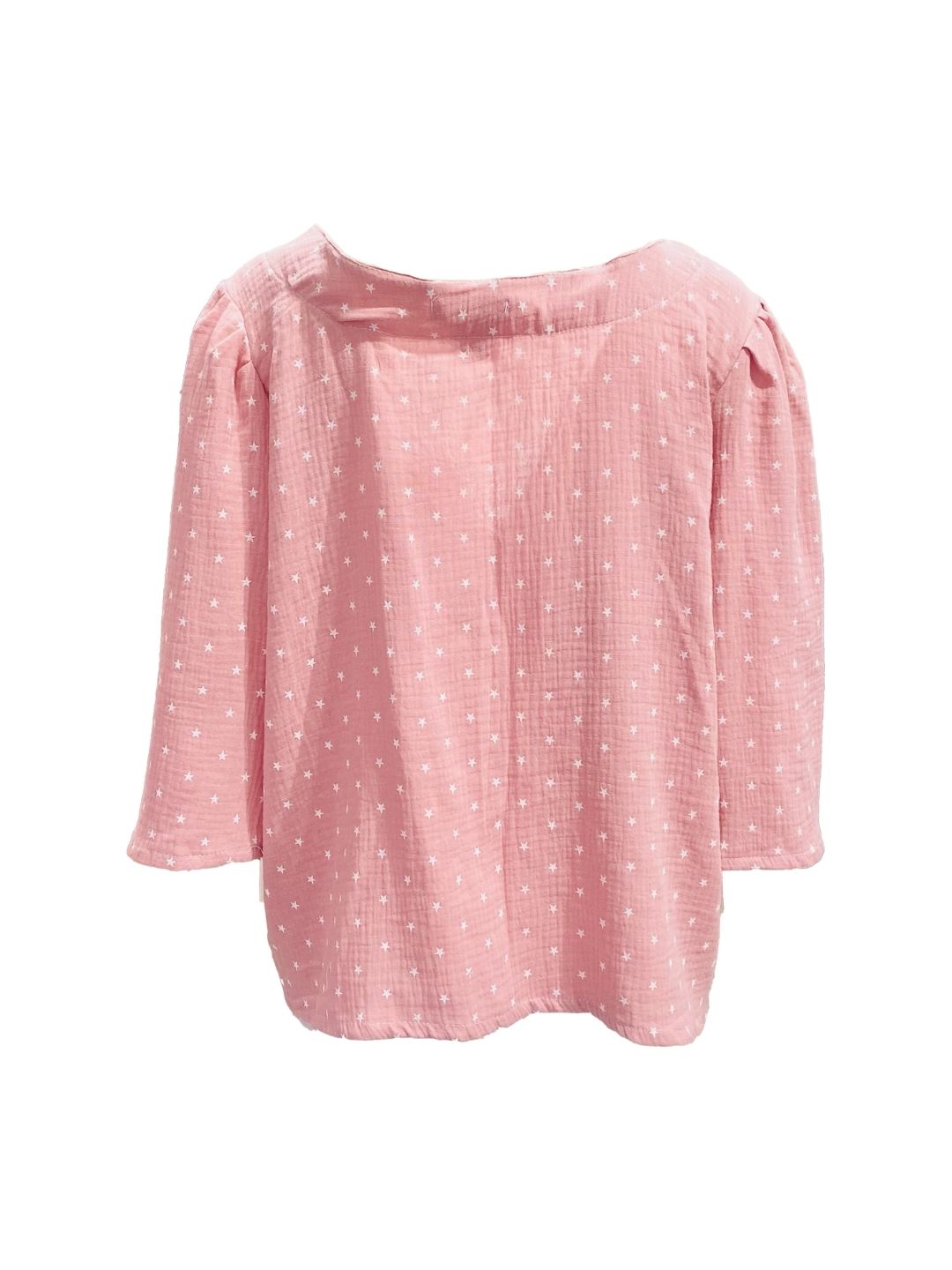 Ribes of LOVE Pink Vichy V-Neck Bow Shirt