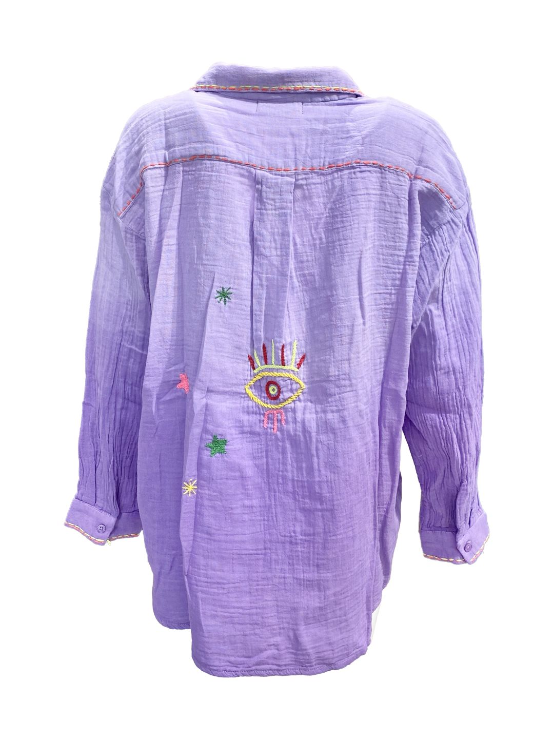 Camicia Lilla Ricamata
