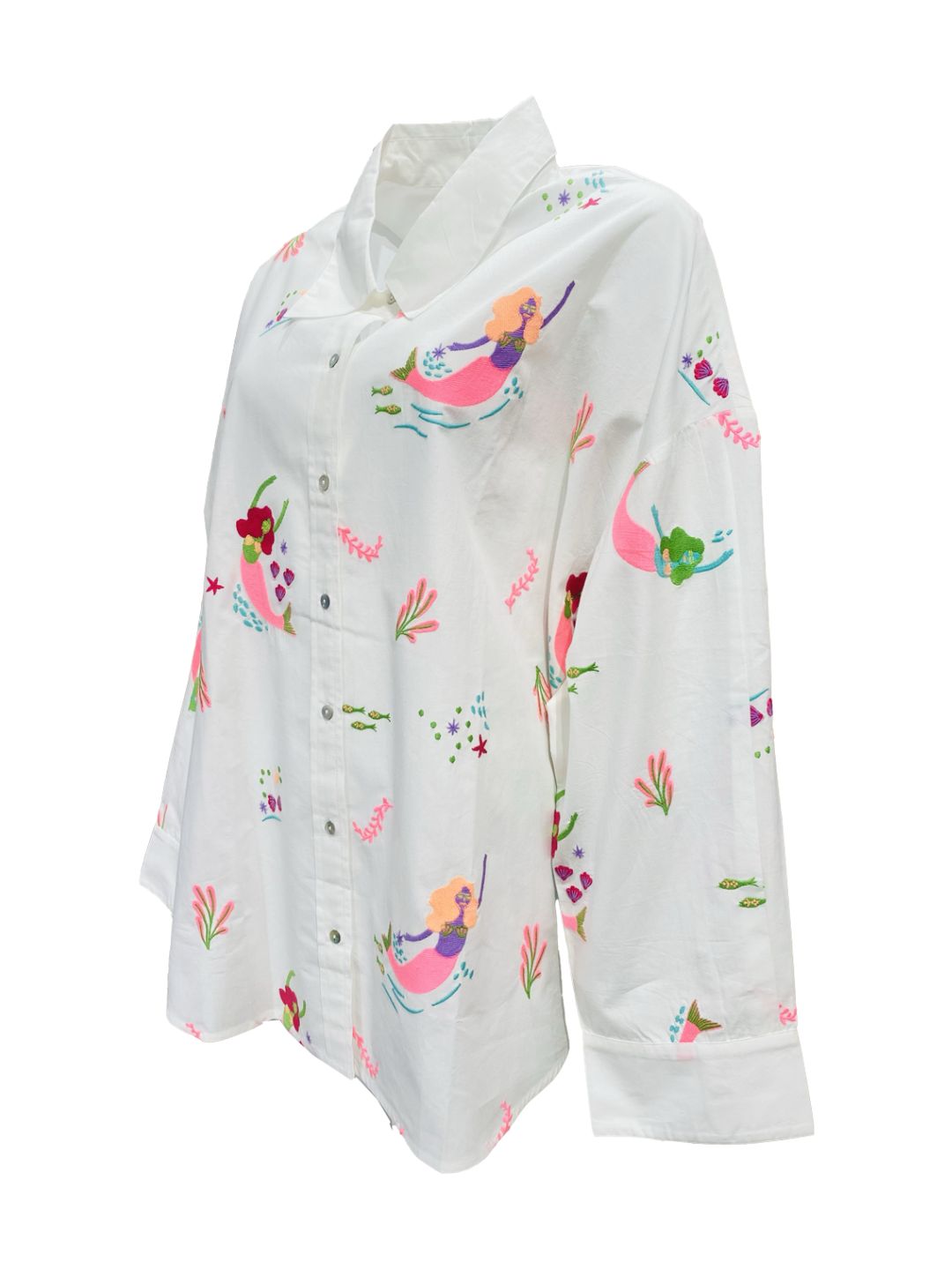 Camicia Ricamata in Cotone Boho-Chic