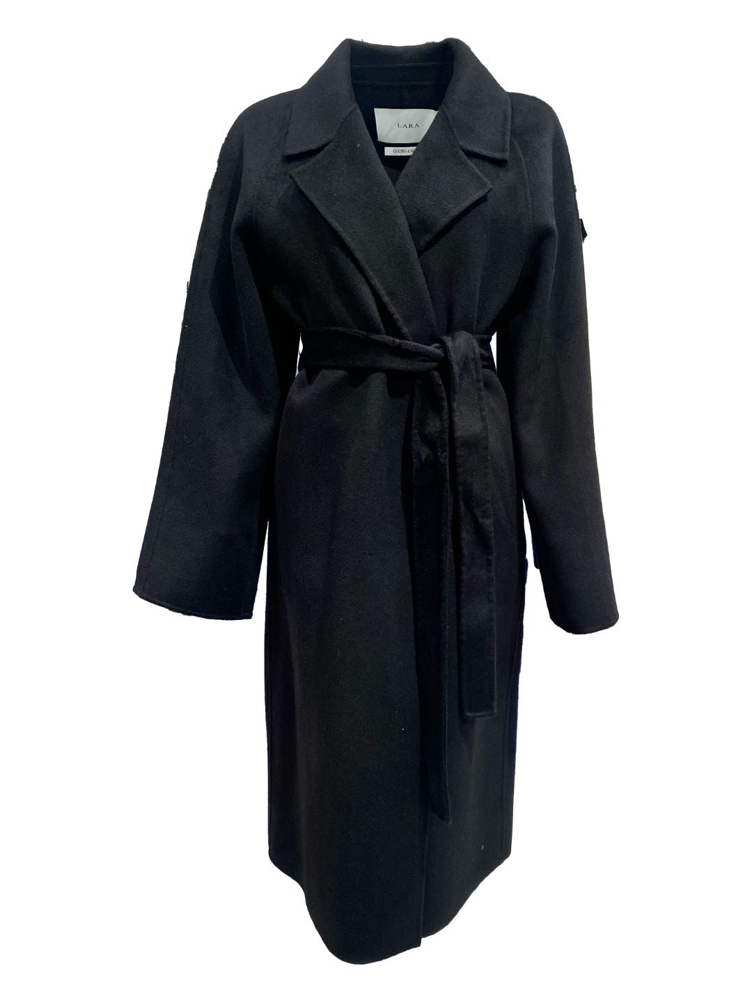 Cappotto Doppiato Nero  in Lana e Cashmere