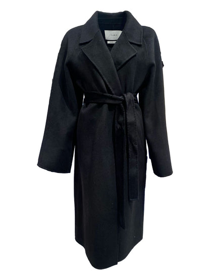 Cappotto Doppiato Nero  in Lana e Cashmere