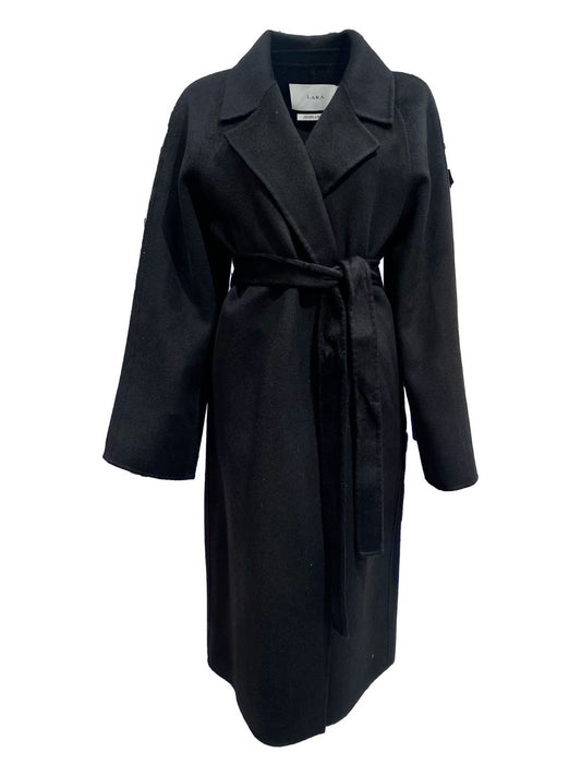 Cappotto Doppiato Nero  in Lana e Cashmere