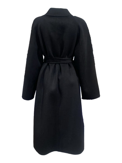 Cappotto Doppiato Nero  in Lana e Cashmere