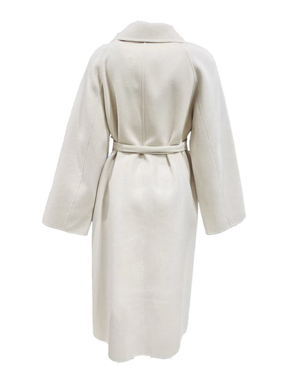 Cappotto Doppiato Panna in Lana e Cashmere