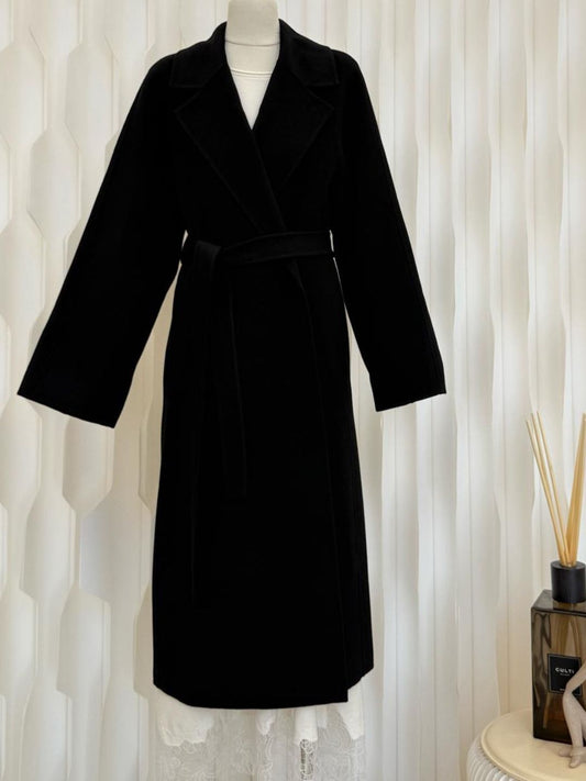 Cappotto Doppiato Nero  in Lana e Cashmere