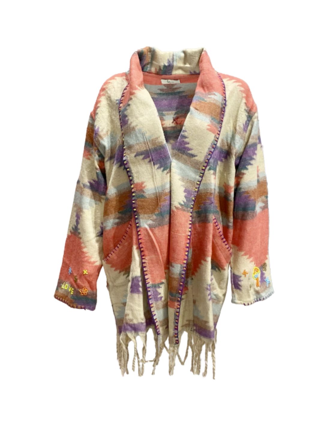 Cardigan HINDI multicolor con frange