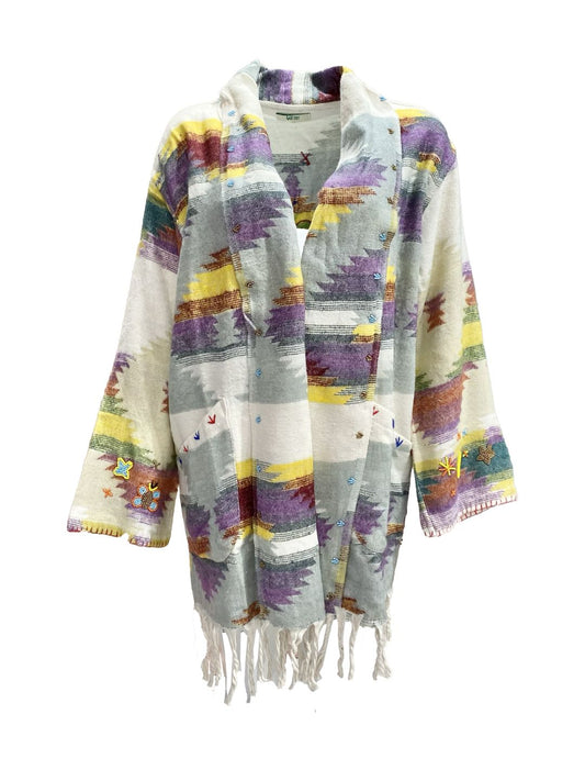 Cardigan HINDI multicolor con frange