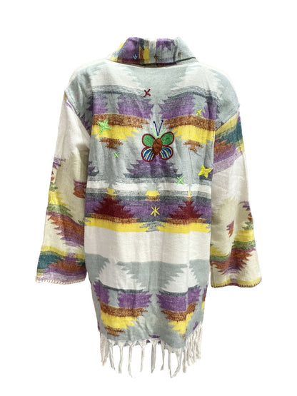 Cardigan HINDI multicolor con frange