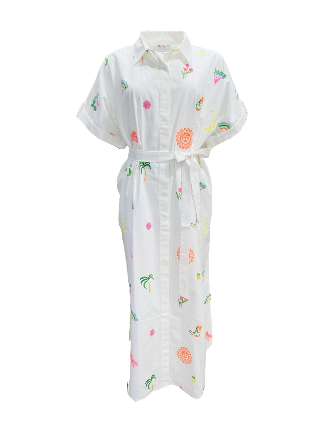 Chemisier Lungo Ricamato in Cotone boho-chic