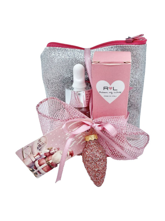 Confezione Natalizia OLIO GLOW PINK+POCHETTE GLITTER  🎁