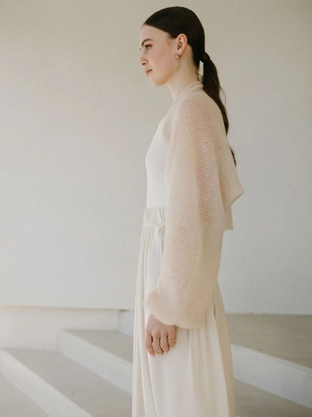 Sand Superkid Mohair Bolero Shrug 23SM5