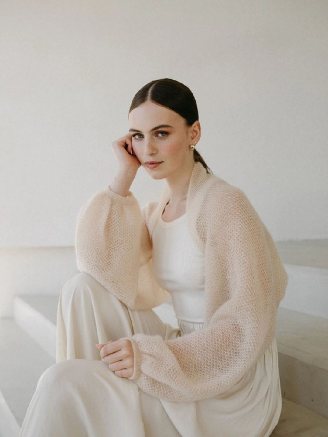 Sand Superkid Mohair Bolero Shrug 23SM5