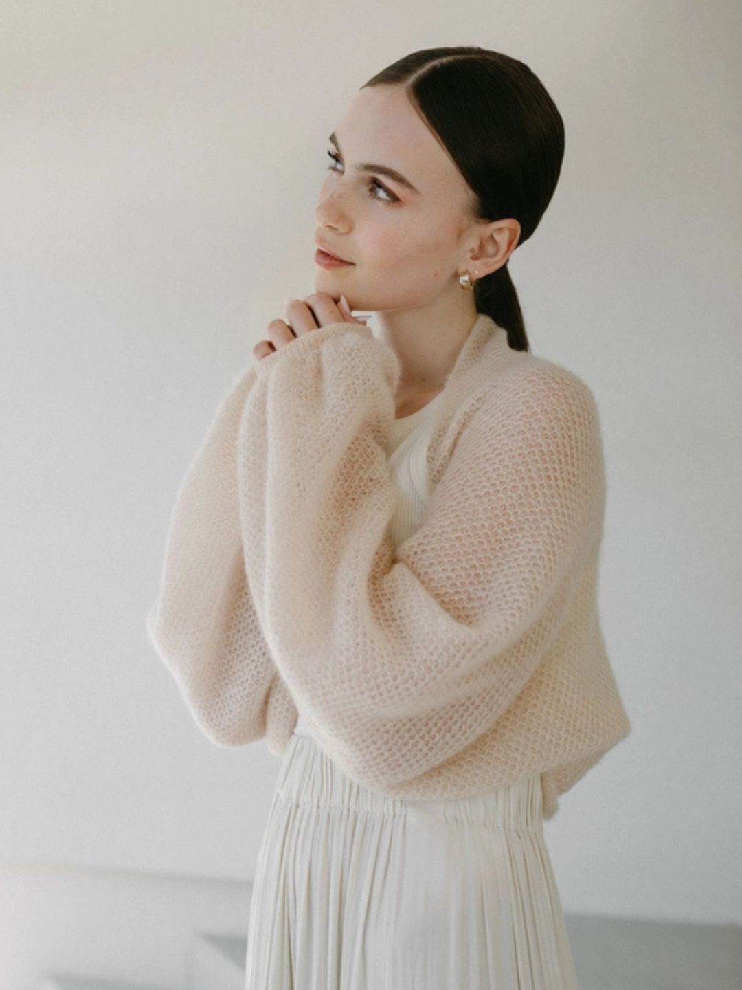 Sand Superkid Mohair Bolero Shrug 23SM5