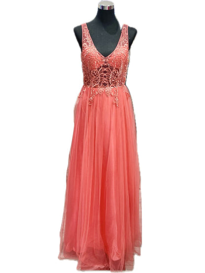 ABITO CERIMONIA TULLE CORALLO 203