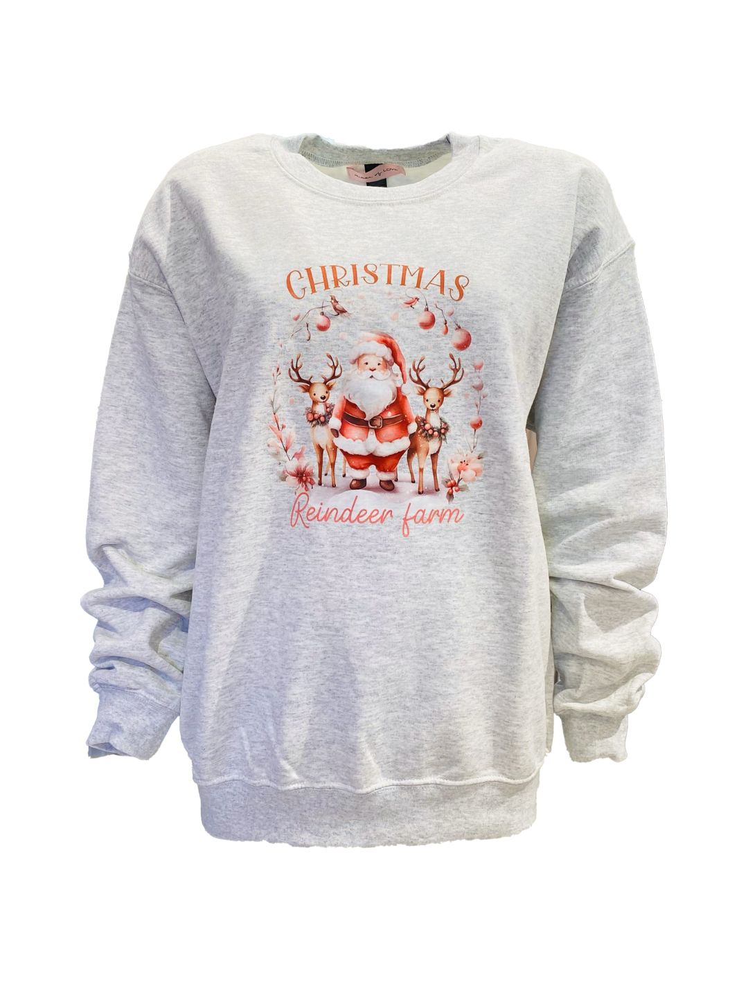 Felpa Grigia Christmas Reindeer Farm Ribes of LOVE