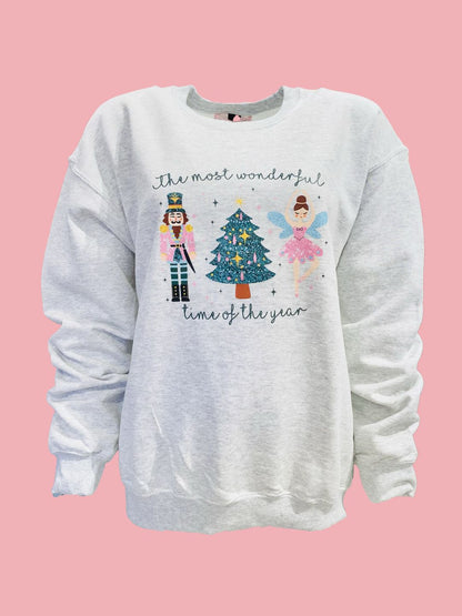 Felpa "The Most Wonderful Time of The Year" Grigia Ribes of LOVE