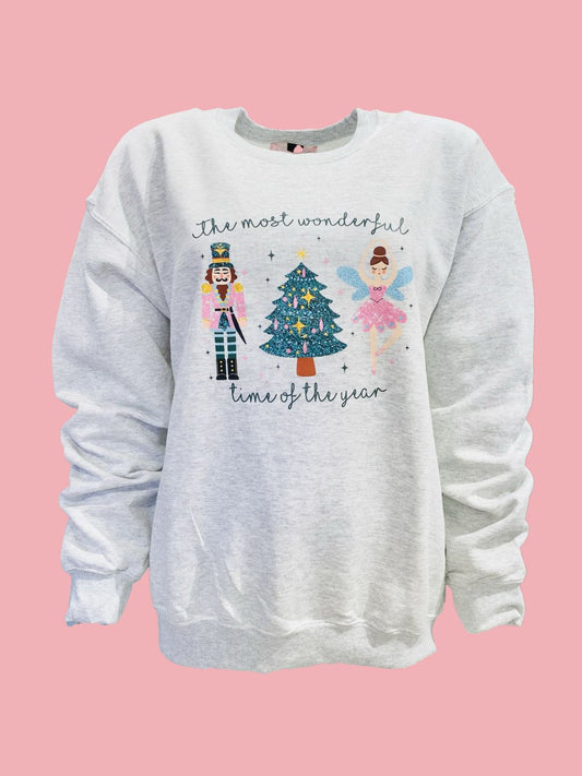 Felpa "The Most Wonderful Time of The Year" Grigia Ribes of LOVE