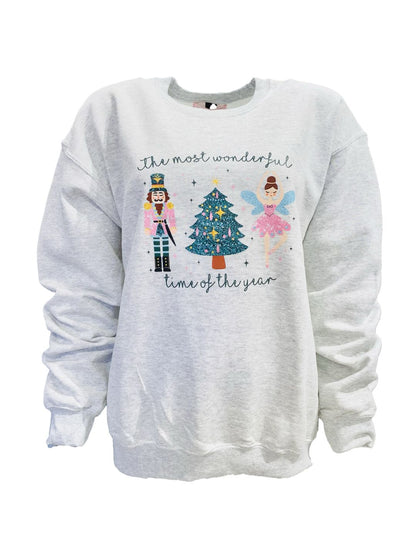 Felpa "The Most Wonderful Time of The Year" Grigia Ribes of LOVE