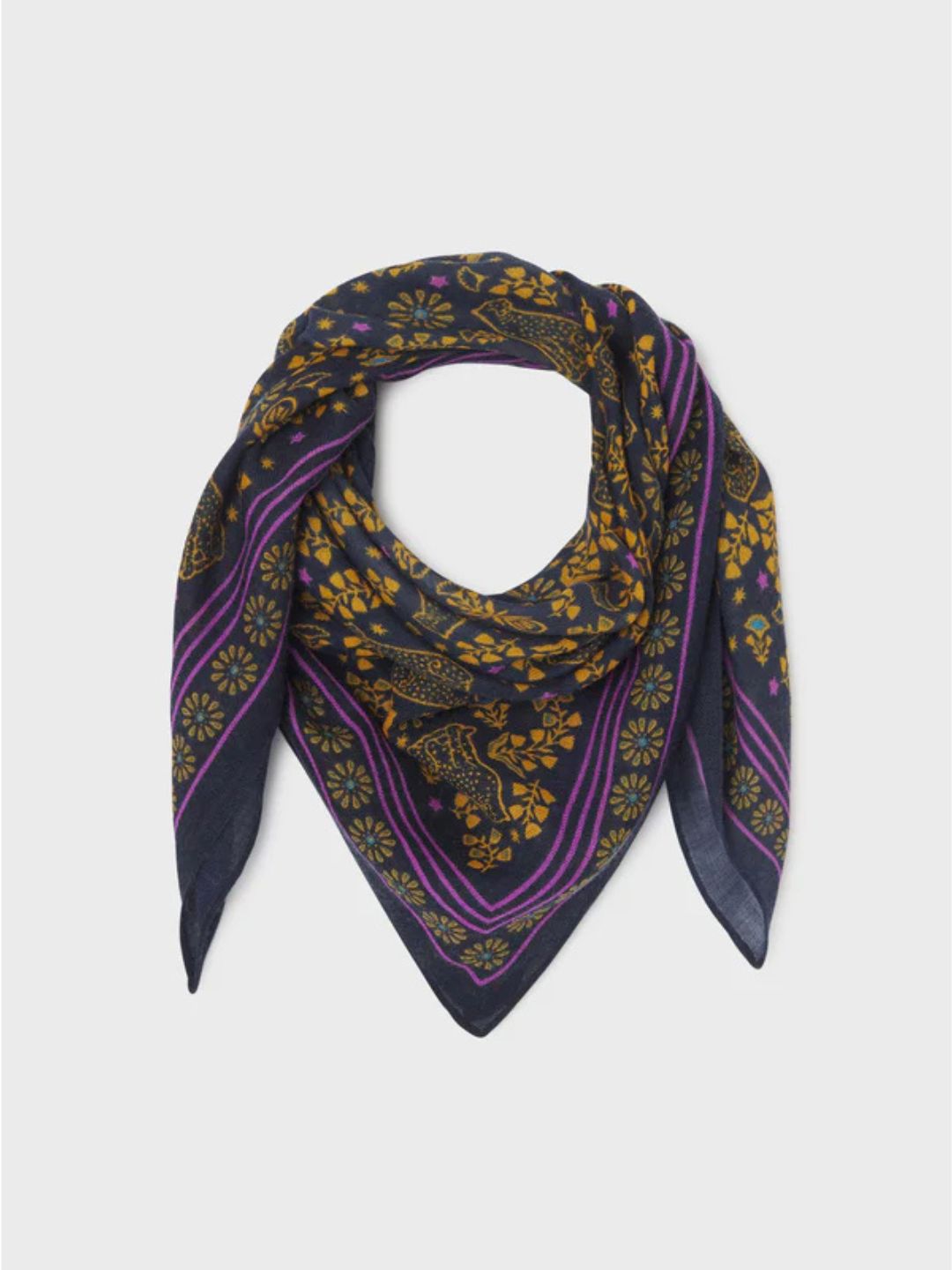 Navy Blue Constance Wool Scarf