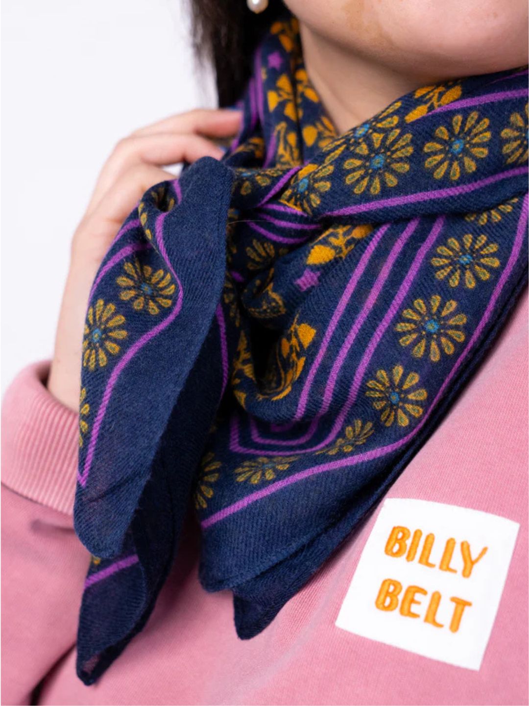 Navy Blue Constance Wool Scarf