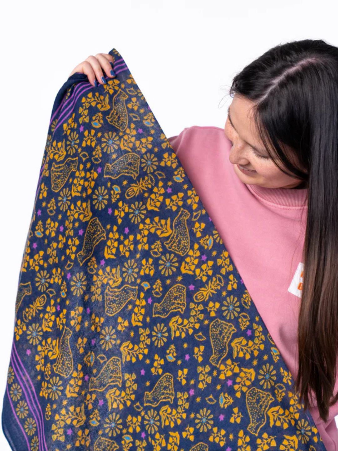 Navy Blue Constance Wool Scarf