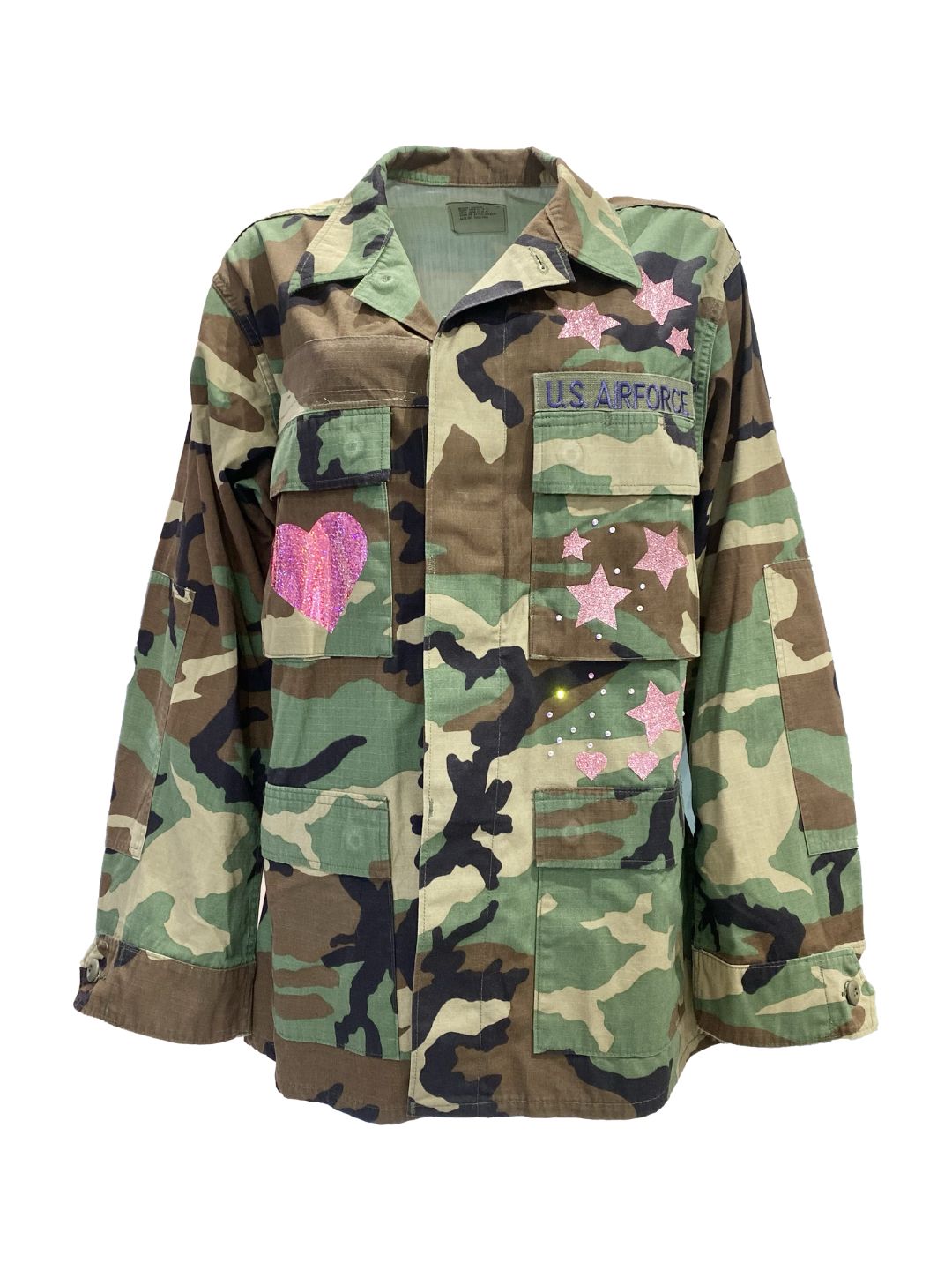 GIACCA MILITARE VINTAGE Cuore Bandana Fucsia Mod.2 Ribes of LOVE