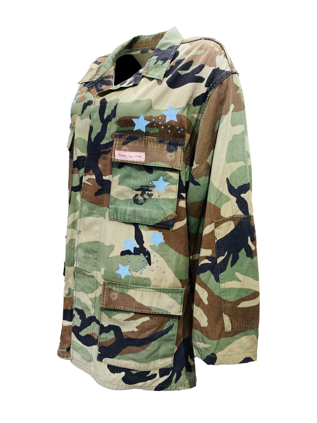 GIACCA MILITARE VINTAGE Cuore Bandana Rosa Ribes of LOVE