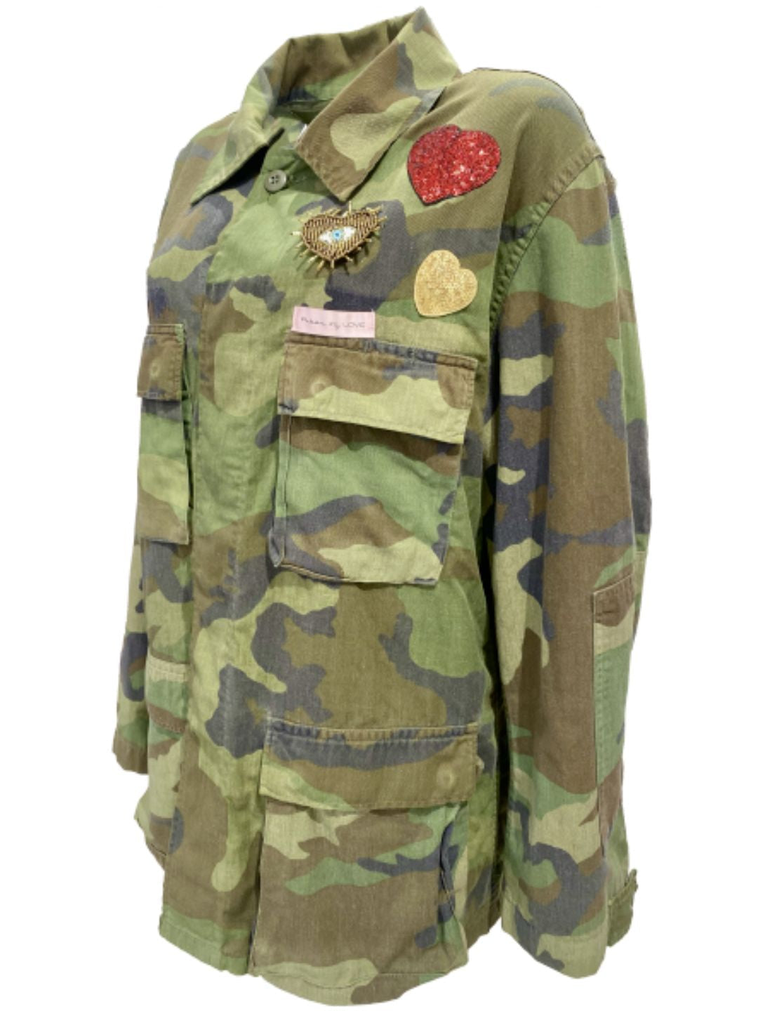 GIACCA MILITARE VINTAGE Cuore Bandana Rosso Ribes of LOVE