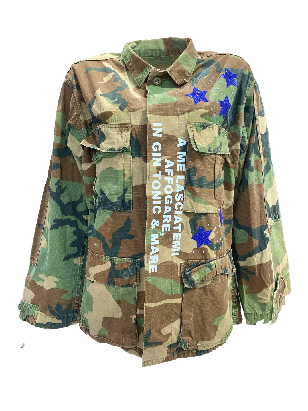 GIACCA MILITARE VINTAGE Cuore Bandana Turchese Ribes of LOVE