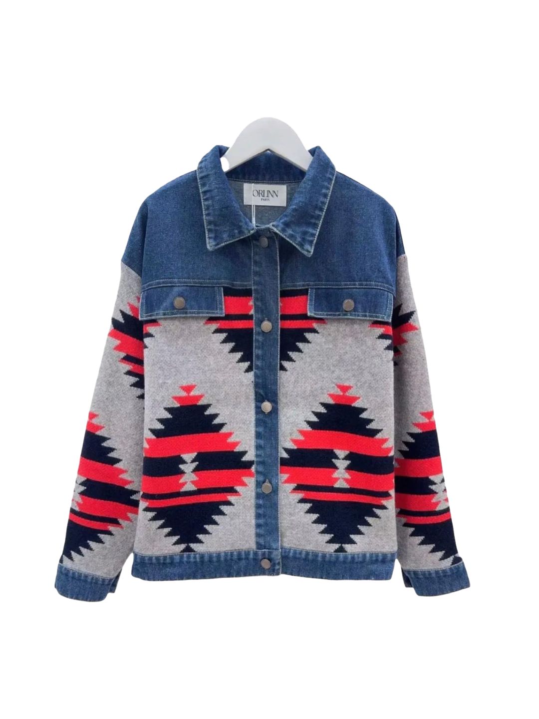 Aztec Cardigan with Fringes in Cream, Burgundy, and Black 357