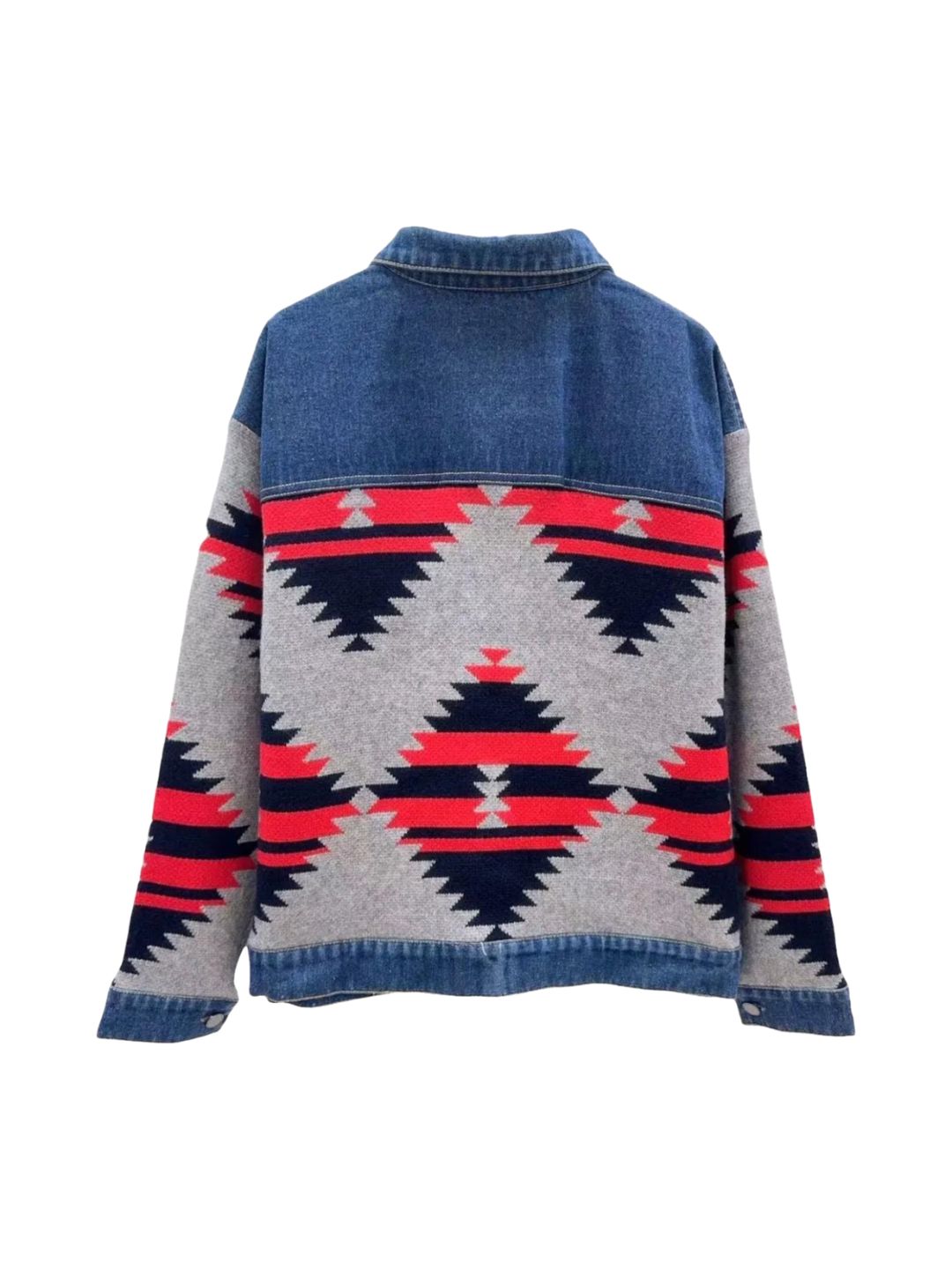 Aztec Cardigan with Fringes in Cream, Burgundy, and Black 357