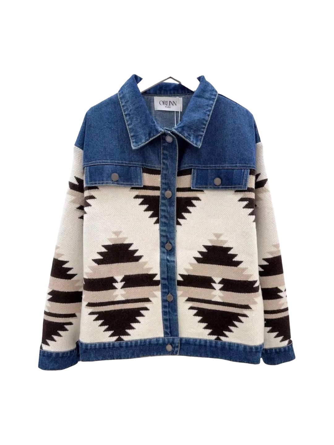 Aztec Cardigan with Fringes in Cream, Burgundy, and Black 357