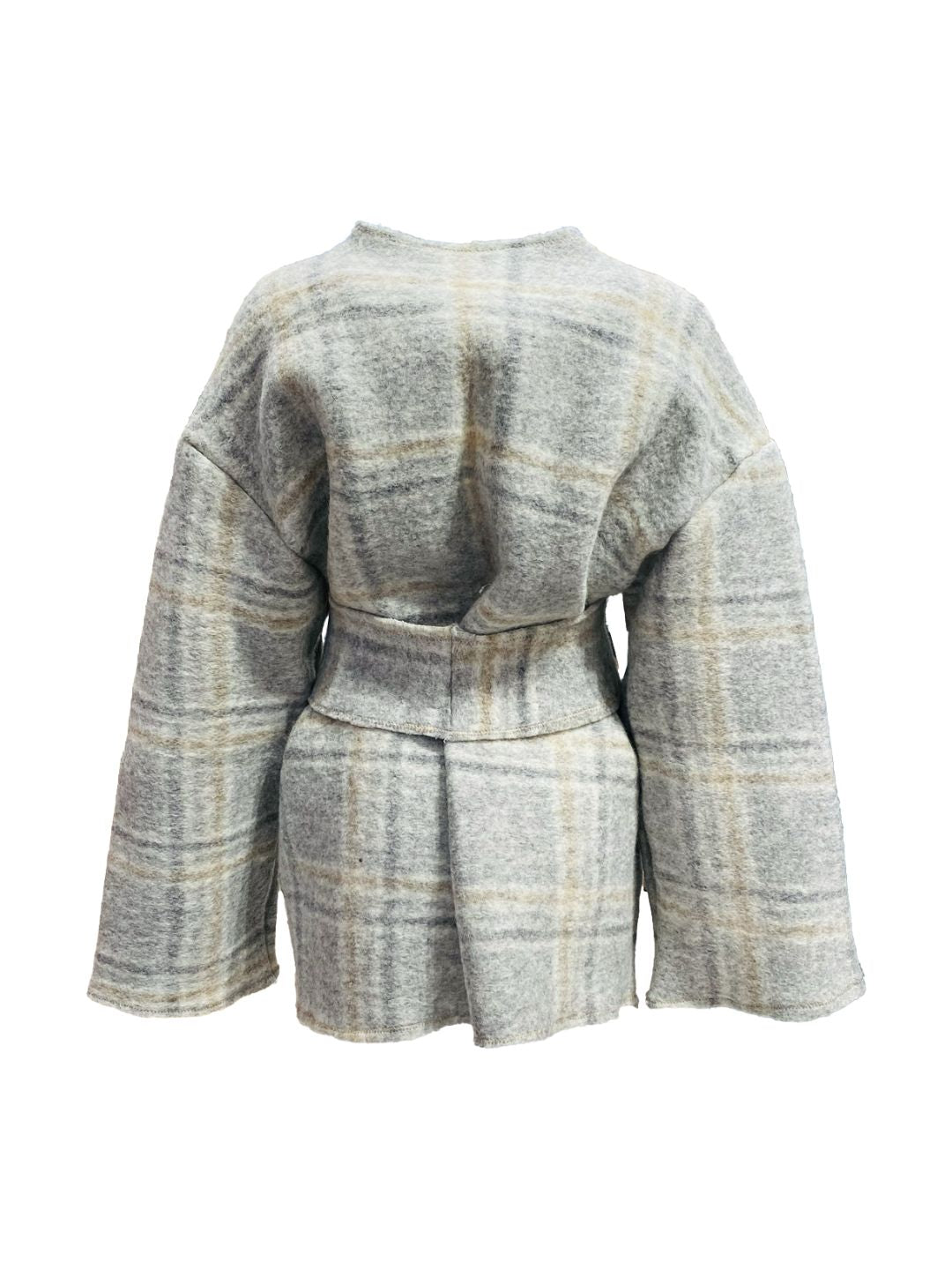 Giacca Lana Tartan con Cintura – Ribes of Love