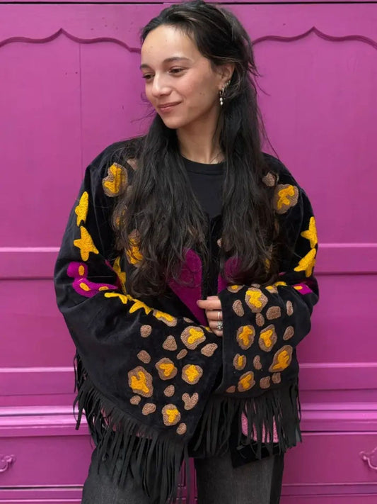 Giacca Frange Suzani NERO