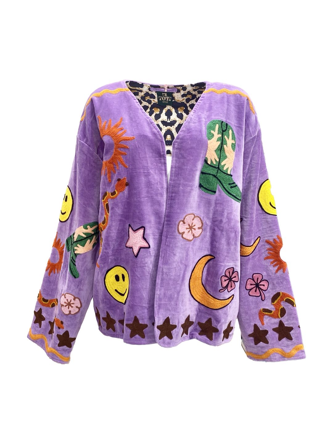 Giacca Suzani Ricamata a Mano Lilla