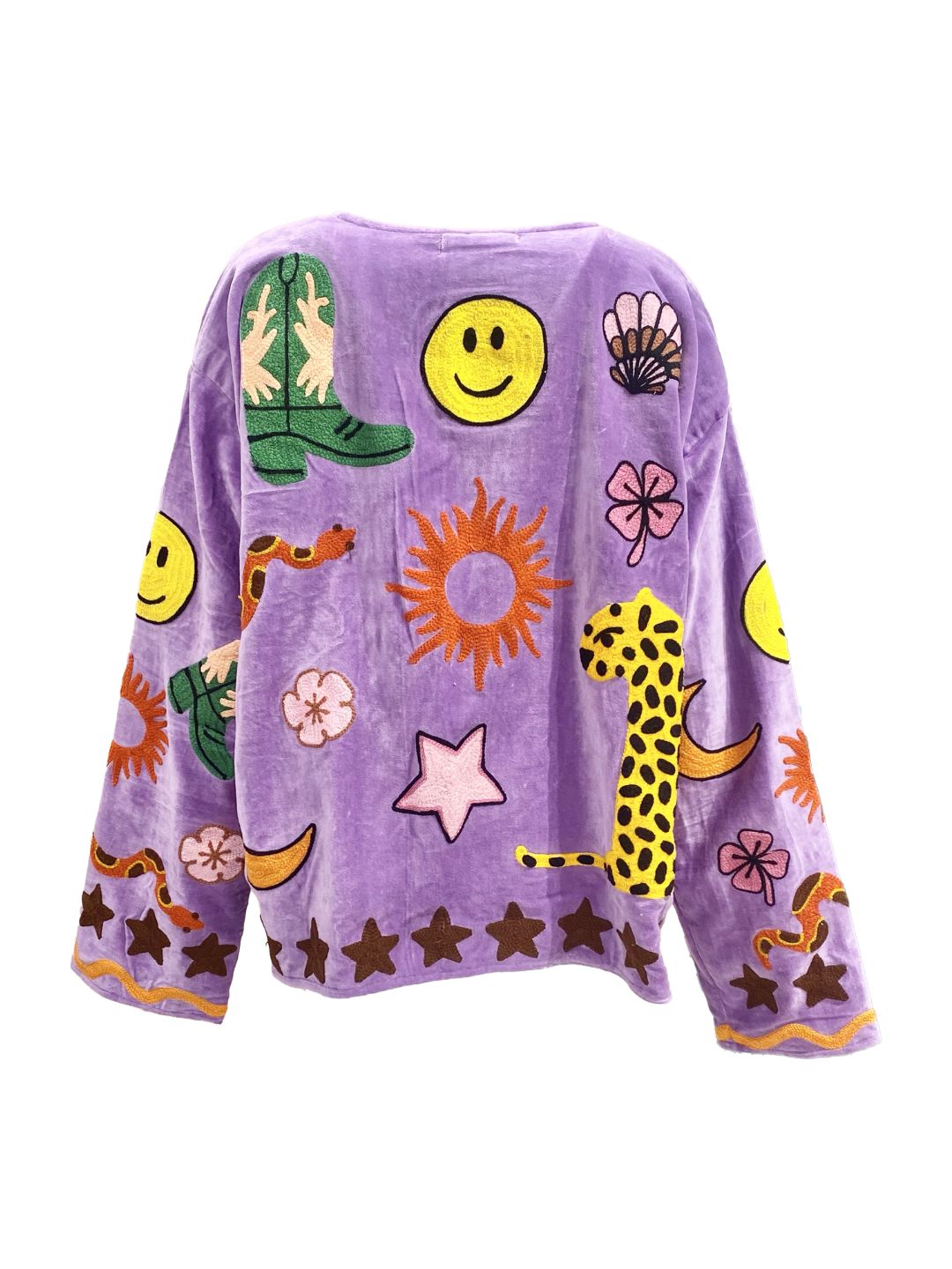 Giacca Suzani Ricamata a Mano Lilla