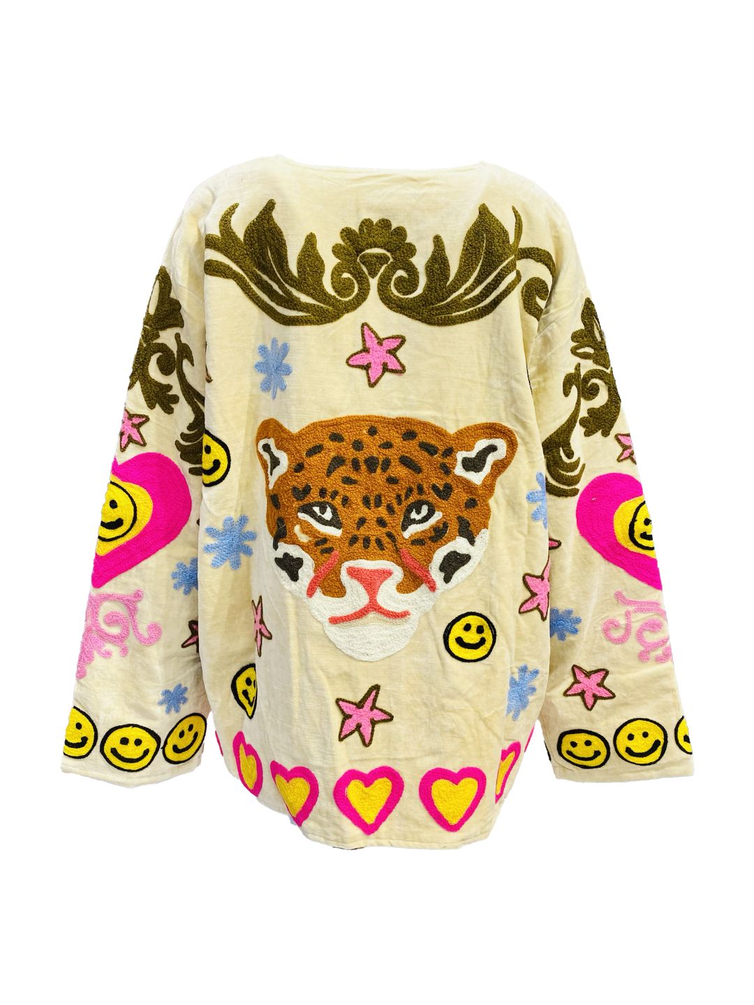 Giacca Suzani in Velluto Leopardo e Cuore